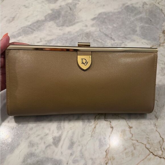 Dior Handbags - Christian Dior Tan Leather Clutch